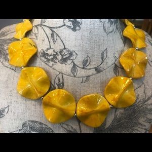 Yellow statement necklaces!